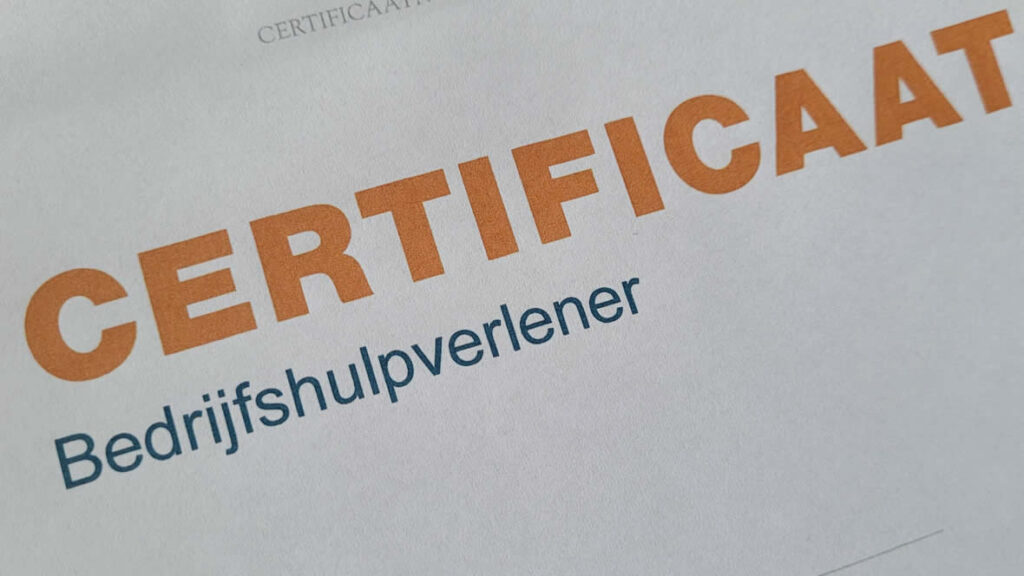 BHV diploma (certificaat)